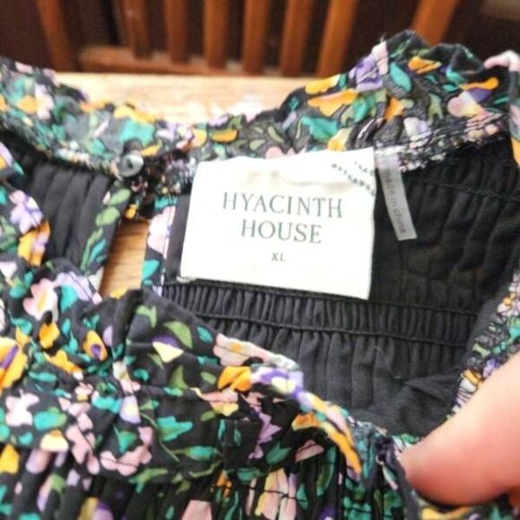 NWT Tuckernuck Hyacinth House Black Multi Floral Smocked Samantha Midi Dress sz - Picture 4 of 6